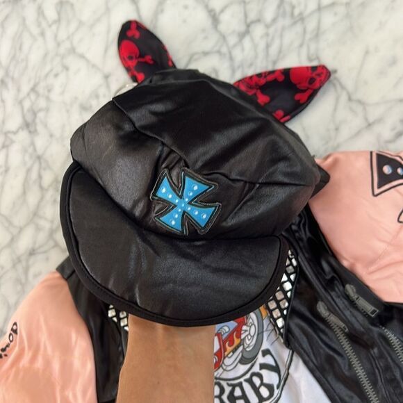 Biker Baby Tattoo Costume with Hat Sz 2T - Picture 4 of 8